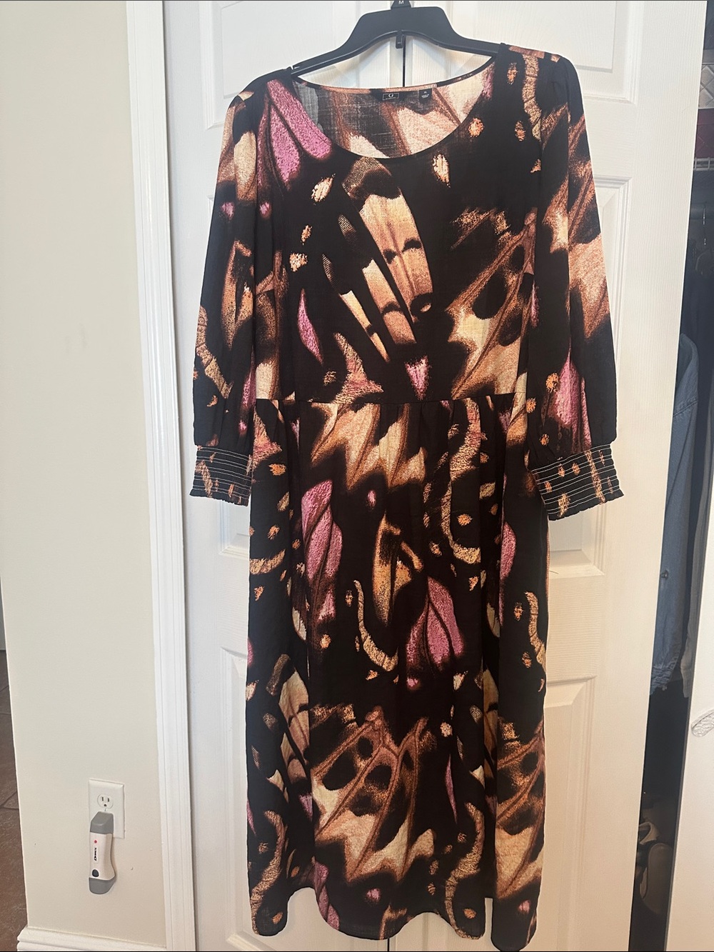 G by Giuliana Black Midi Dress with Abstract Print